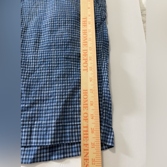 Tommy Bahama Men Gingham Check Blue Flat Front Casual Shorts. Linen/Silk Blend. - Picture 10 of 11